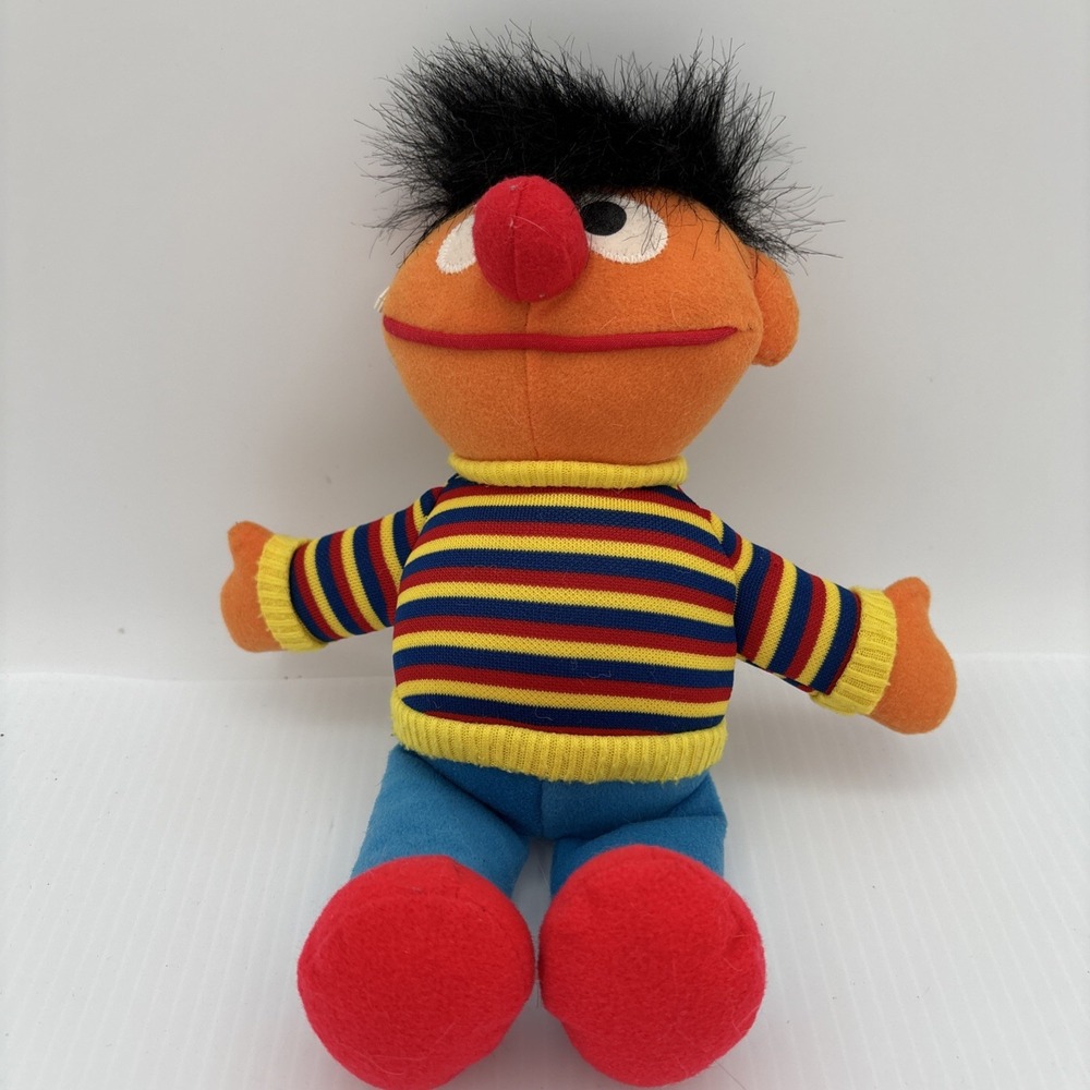 Sesame Street 9" Ernie Plush Doll TYCO 1995 Jim Henson VTG Stuffed Toy
